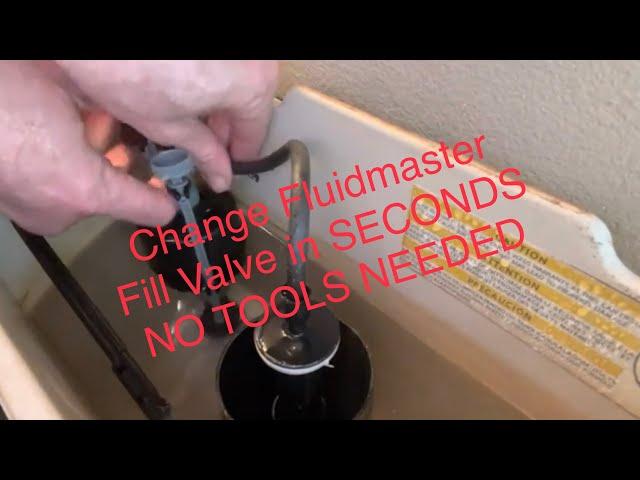 Change a Fluidmaster Toilet Fill Valve in 18 Seconds No Tools Easy