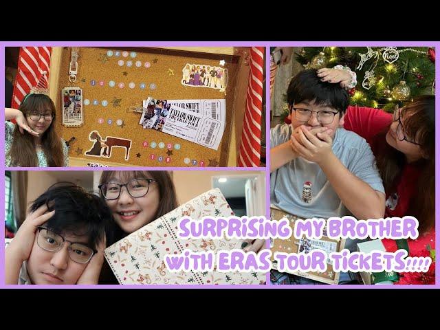 SURPRISING MY BROTHER WITH TAYLOR SWIFT ERAS TOUR TICKETS FOR CHRISTMAS | VLOGMAS 2023