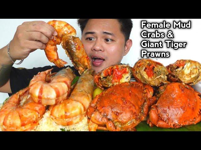 GIANT TIGER PRAWN & FEMALE MUD CRAB W/ SPICY GARLIC BUTTER SAUCE