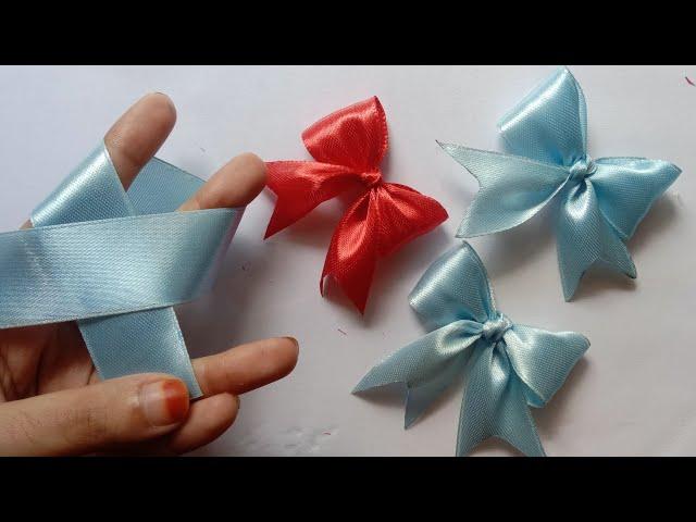 how to make simple easy bow in 1 minute l DIY ribbon bow l ribbon hair bow l