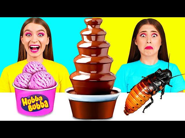 Chocolate Fountain Fondue Challenge | Food Battle by Happy Fun