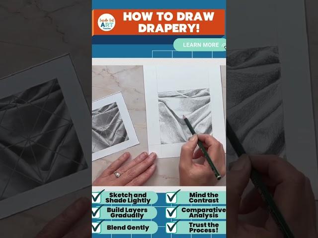 Drawing and shading drapery is an easy high school art lesson idea for beginners.  #artlesson