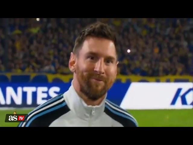 La reacción de Lionel Messi al cántico de La Bombonera | Futbol | AS América