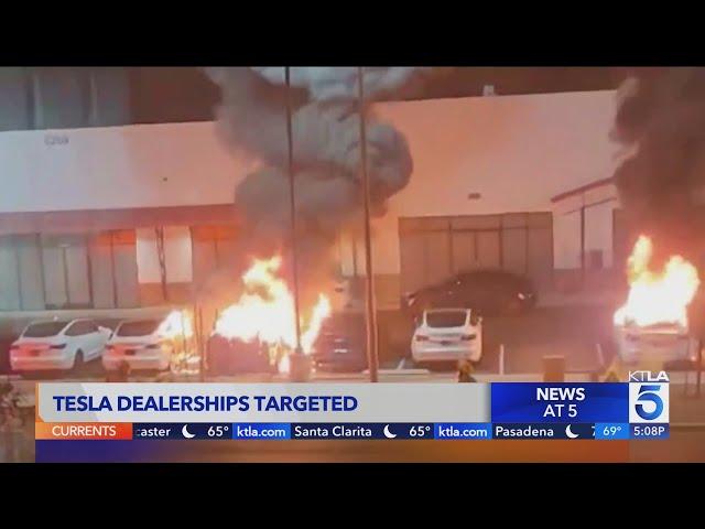 Attacks on Tesla dealerships grow nationwide