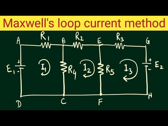 Maxwell's loop current method | Maxwell's mesh current method for loop currents