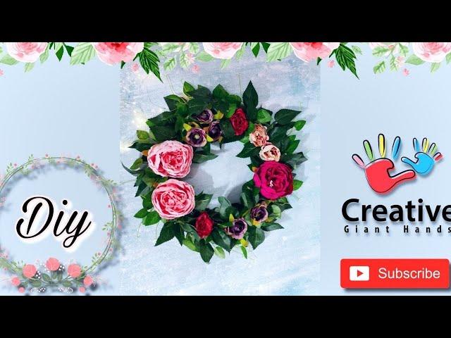 DIY Flower Wreath - How to make a floral wreath with metal frame