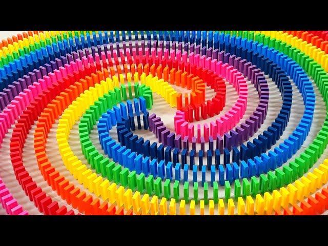 AMAZING Rainbow Dominoes! | Satisfying Domino Screen Link