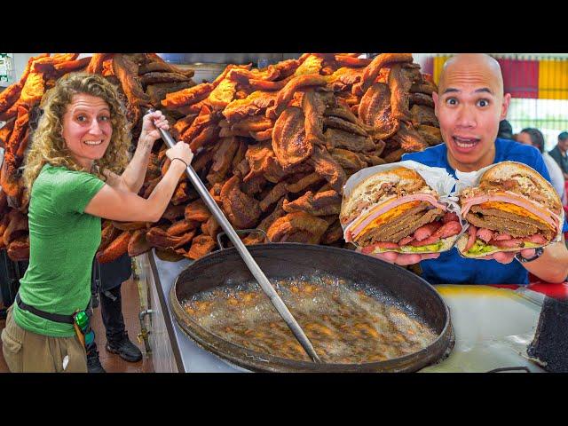 MONSTER Mexican Tortas in Monterrey - CHICHARRÓN MOUNTAIN & GIANT TORTA + MEXICO STREET FOOD TACOS