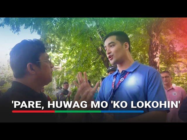 Vico confronts Pasig protest leader on alleged 'hakot' crowd from QC