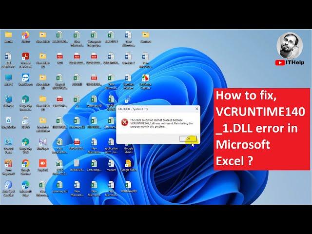 HOW TO FIX, EXCEL.EXE VCRUNTIME140_1.DLL; ERROR || How to solved, vcruntime140_1.dll error in excel