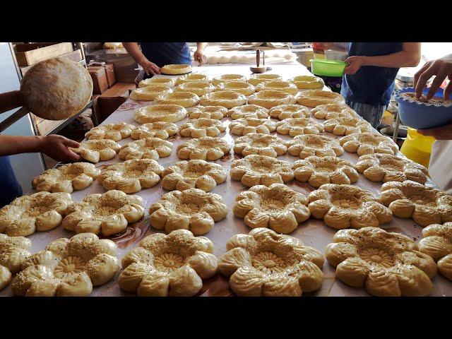 Traditional Uzbek Butter Twisted Bread | Uzbek Street food