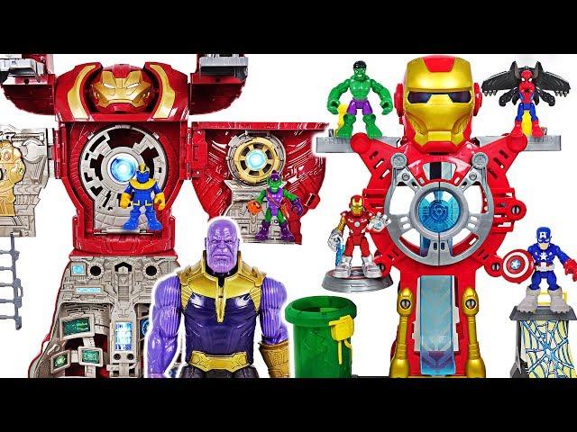 Avengers Iron Man Headquarters vs Hulkbuster Ultimate transform HQ, Thanos! #DuDuPopTOY