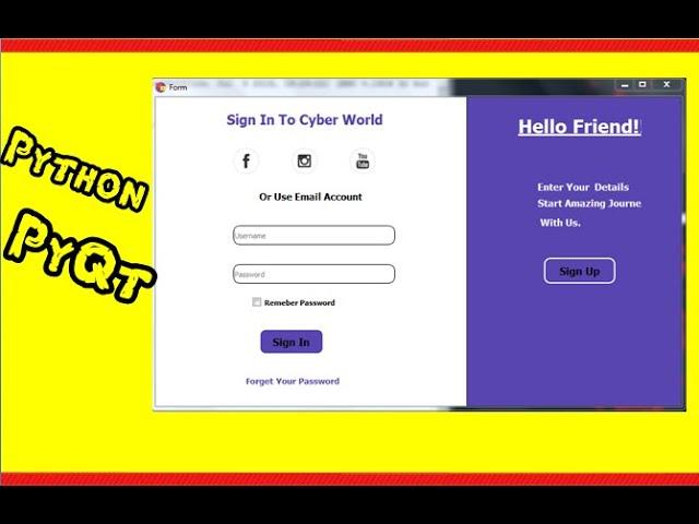 Login Form | PyQt5 & Python