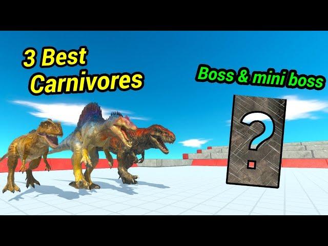 T-rex spinosaurus Carcharodontosaurus vs boss & miniboss factions animal revolt battle simulator