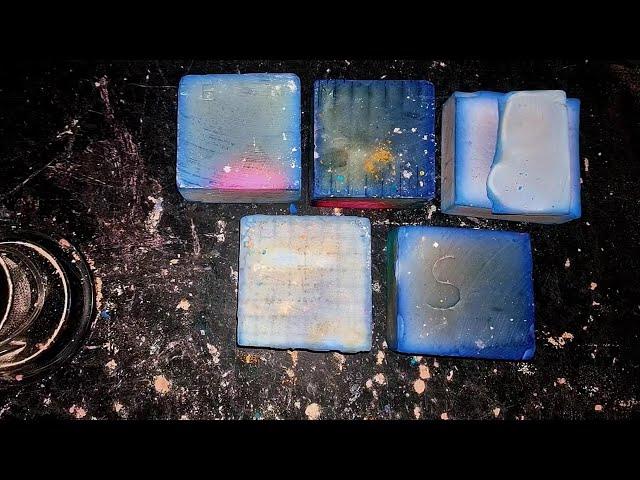 Blue dyed Chalkblocks || Only ASMR no talking