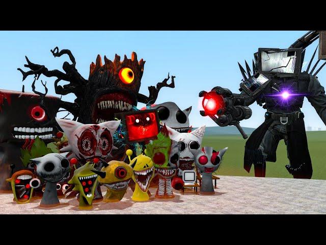 TITAN TV MAN DESTROYS ALL HORROR SPRUNKI FAMILY In Garry's Mod! - Skibidi Toilet VS Sprunki