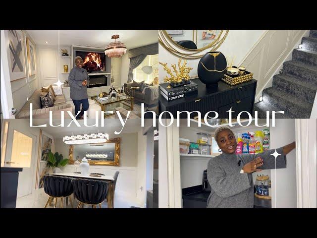 Mini home tour 2024 update : luxury kitchen and living room inspiration - gold, glam | Adiat Oke 