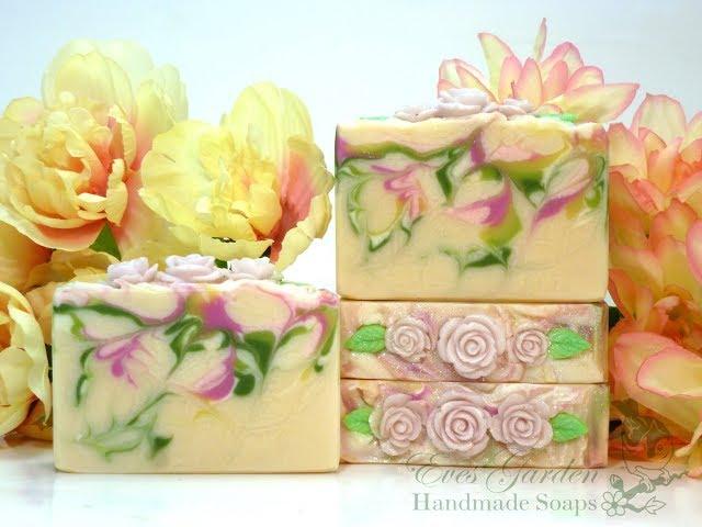 Making & Cutting Rose Garden Soap