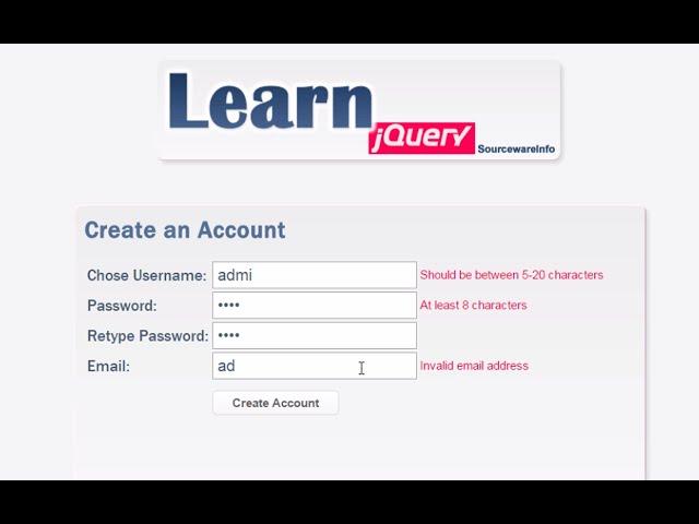 jQuery Form Validation Tutorial