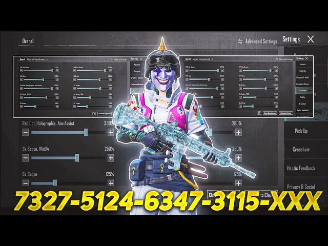 New Update 3.4Best Sensitivity Code + Control Settings Pubg Mobile/Bgmi Sensitivity 2024