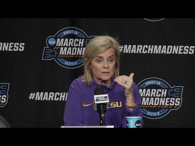 LSU Kim Mulkey previews Elite 8 vs. Iowa, Flau'jae Johnson, Angel Reese and Hailey Van Lith