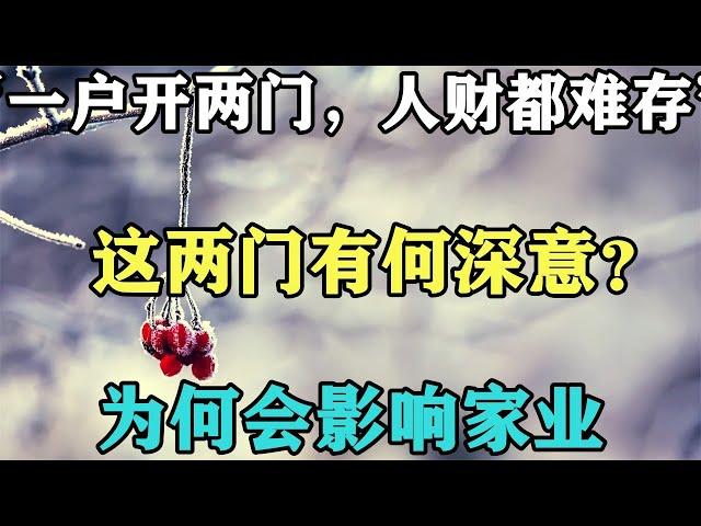 禪意人生：「一戶開兩門，人財都難存」，這兩門有何深意？為何會影響家業