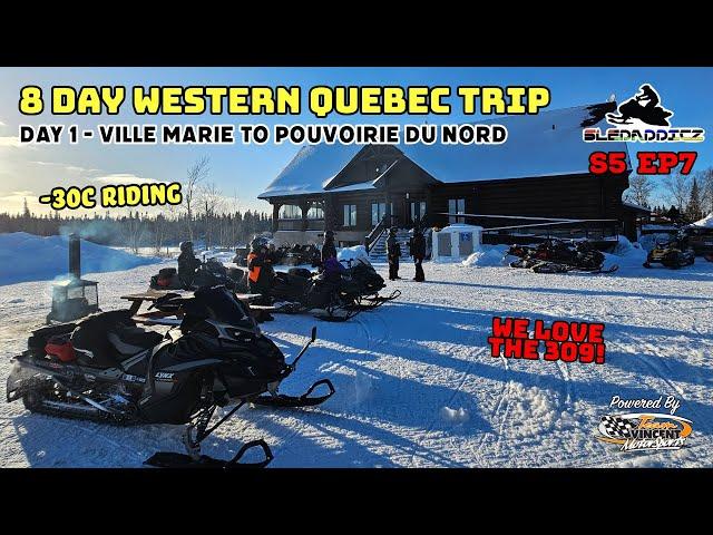 Western Quebec Trip | Day 1 | Snowmobiling Ville Marie to Val d'Or