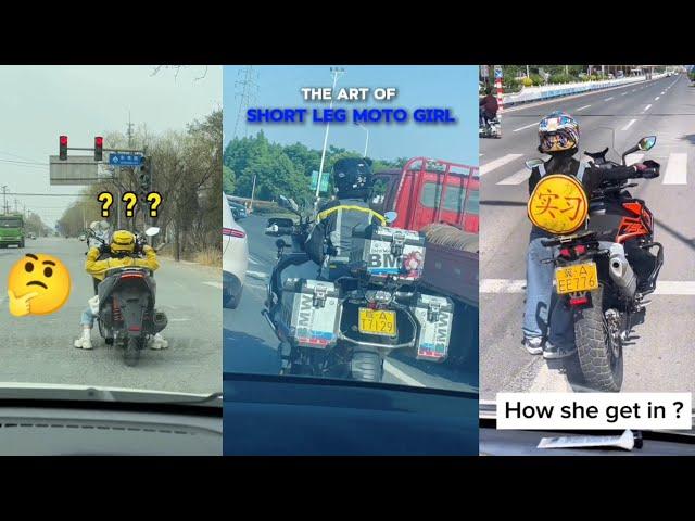 The art of short leg moto girl  #viral #funny #motovlog #top #motorcycle #cute #bikelover