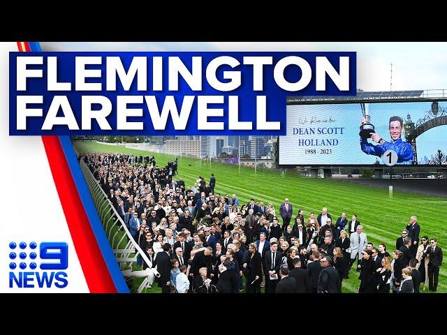 Friends and family farewell jockey Dean Holland at moving memorial | 9 News Australia