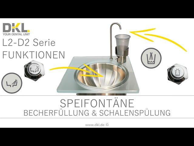 DKL CHAIRS L2-D2 SERIE FUNKTIONEN SPEIFONTÄNE BECHERFÜLLUNG & SCHALENSPÜLUNG