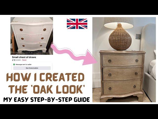 Faux Oak Paint Effect ~ My Easy Pottery Barn Dupe Guide! Make Any Furniture Look Like Wood DIY Hack