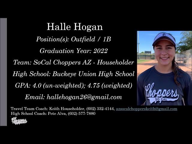 Halle Hogan Softball Skills Video - 2022 Outfield 1B