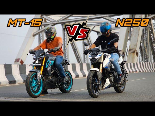 2024 BAJAJ PULSAR N250 vs YAMAHA MT-15 | Detail Comparison & Drag Race | Selling my MT-15 (ZARA)