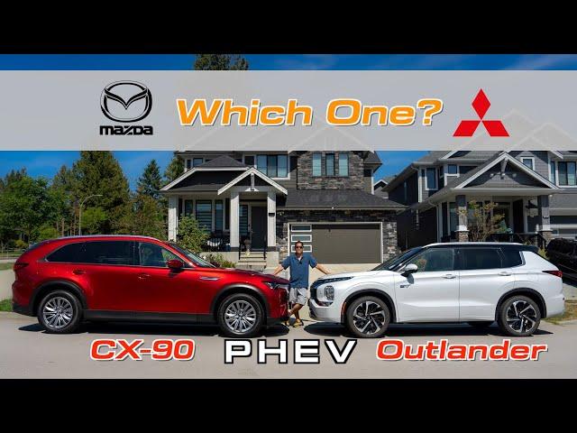 2024 Mazda CX90 PHEV  vs Mitsubishi Outlander PHEV 3 Row Comparison