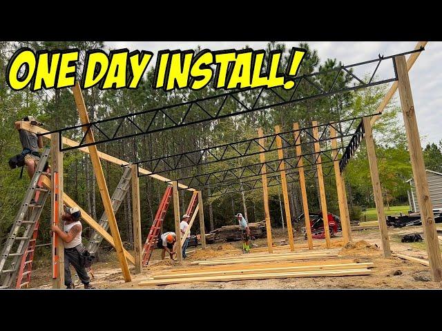 New Pole Barn Built in 6 Hours by EXPERT CREW!