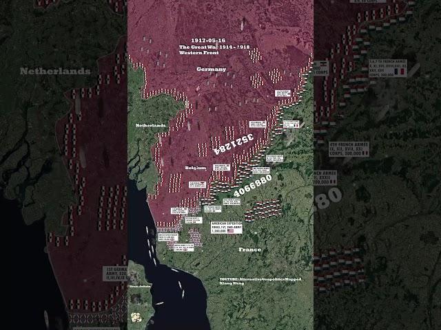 World War One Western Front Animated Map 1914 to 1918