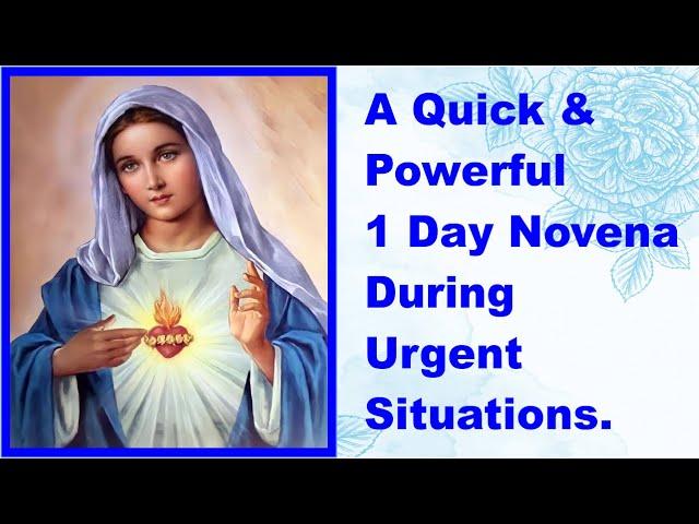 QUICK AND POWERFUL NOVENA ON URGENT SITUATIONS - One Day Novena