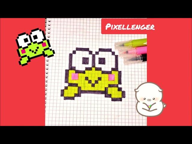 Кероппи Как рисовать по клеточкам лягушку из Hello Kitty Пиксель Арт Keroppi Pixel Art How to Draw