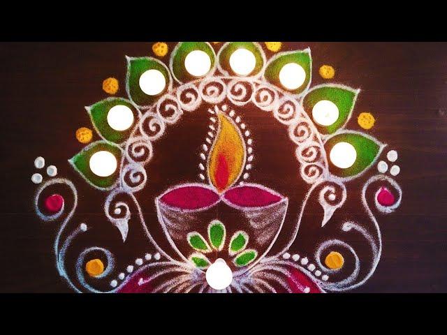 beautiful diya rangoli for Diwali  | creative Diwali muggulu | #shitalrangolis #muggulu #kolams