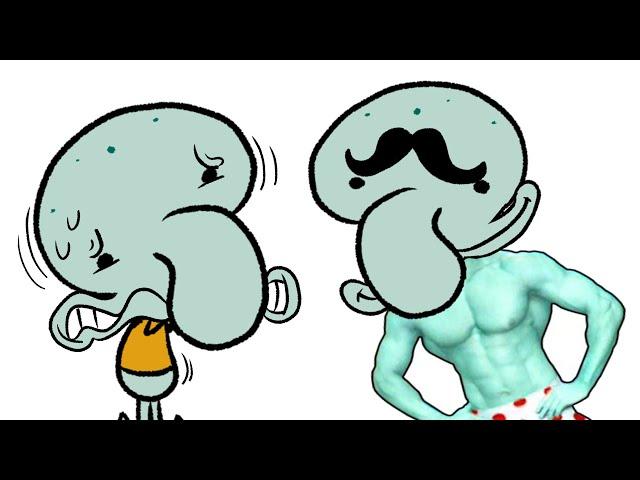 Squidward imagines him in his underwear!