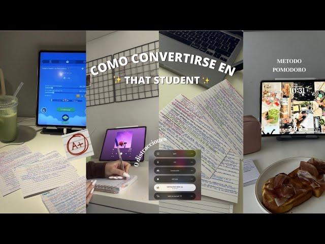 COMO CONVERTIRSE EN THAT STUDENT + tips de estudio | aesthetic, motivación, productividad...