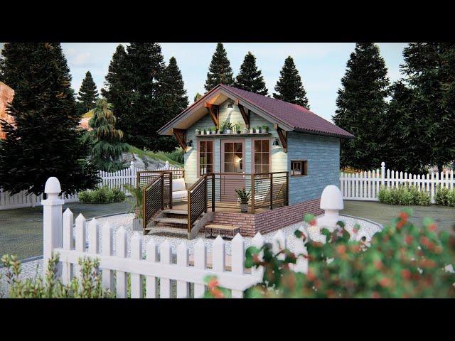 (200 sqft ) Amazing Cozy Tiny Cabin Design 3 x 6 m ( 10 x 20 Ft )