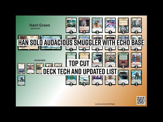 Han Solo, Audacious Smuggler Green Set 3 Top Cut List! Star Wars Unlimited Deck Tech