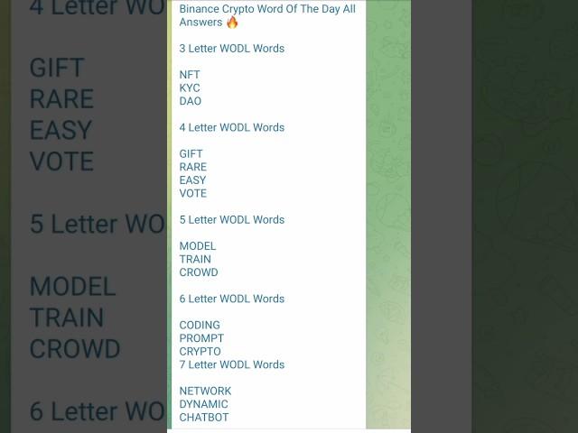 binance word of the day answer