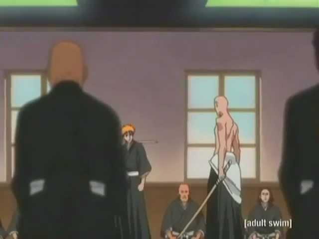 Ikkaku and Ichigo about to fight, Kenpachi interrupts! (Dubbed in English)