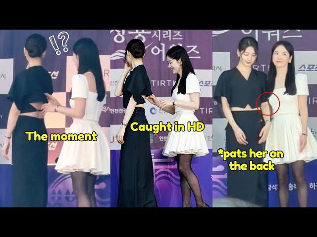 Not Song Hyekyo was shocked looking at SUZY’s backless outfit So besties behavior!!!!!!!