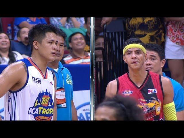 Arwind Santos and Jericho Cruz clash on the court | PBA Philippine Cup 2018