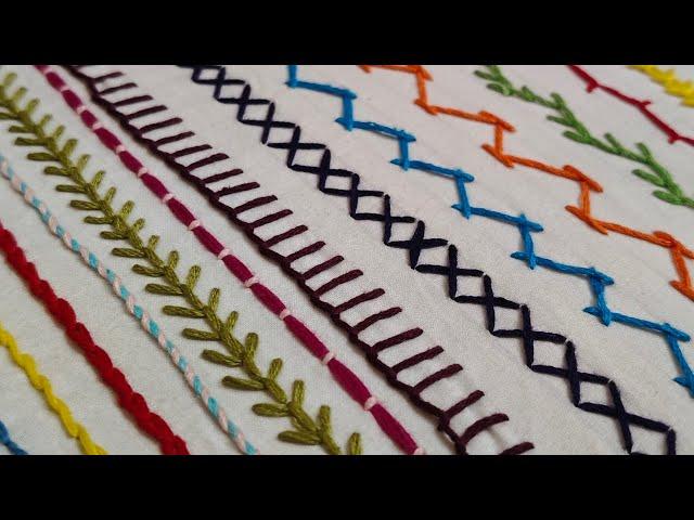 19 Basic Hand Embroidery Stitches Sampler for Absolute Beginners