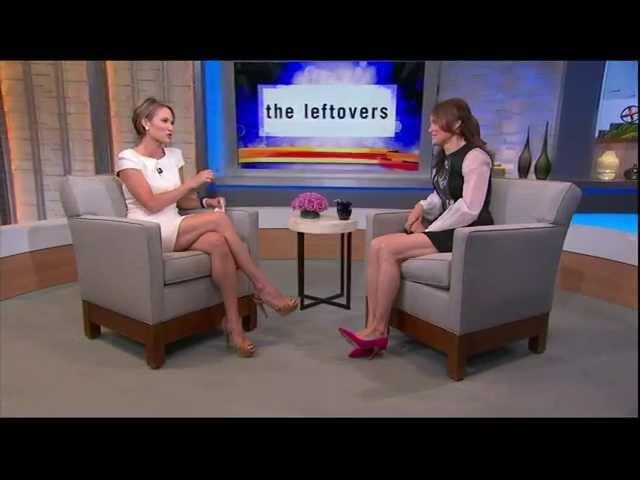 Amy Robach - short white dress and tan high heels - July 24, 2014