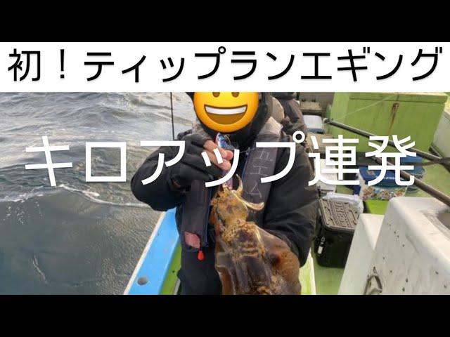 ［ティップランエギング］初めてティップランしたらキロアップばこばこ釣れた。EXBOAT墨付け完了！［エギング］